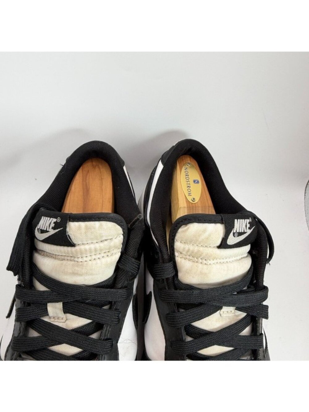 Nike Dunk Low Panda Shoes Mens Size 8 Black White Sneakers Leather DD1391-100 - Picture 4 of 11